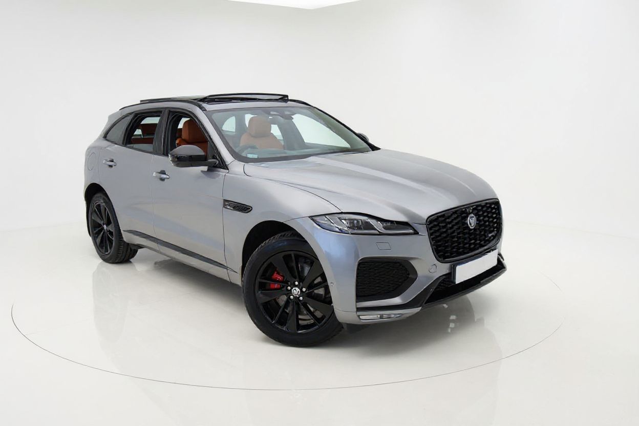 Enhanced Jaguar with professional studio background and lighting