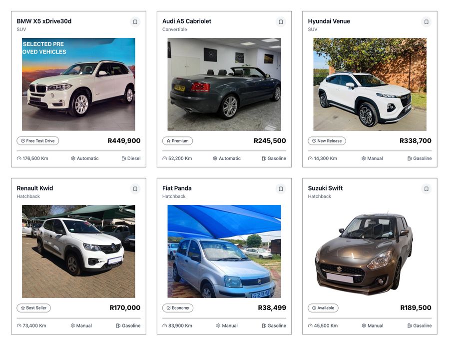 Before enhancement - typical marketplace with mixed photo quality and inconsistent backgrounds